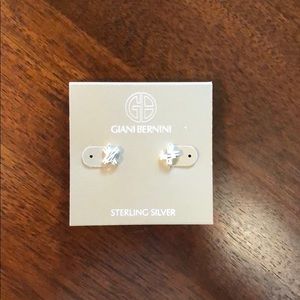 X stud earrings sterling silver